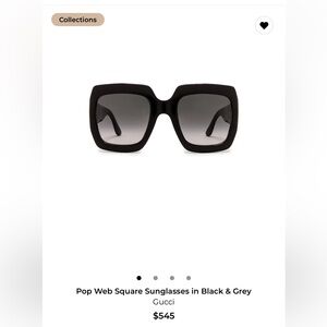Gucci Black and Gray Square Sunglasses